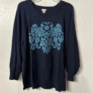 J Crew Women’s Navy Merino Wool Blend Sweater Size XXL